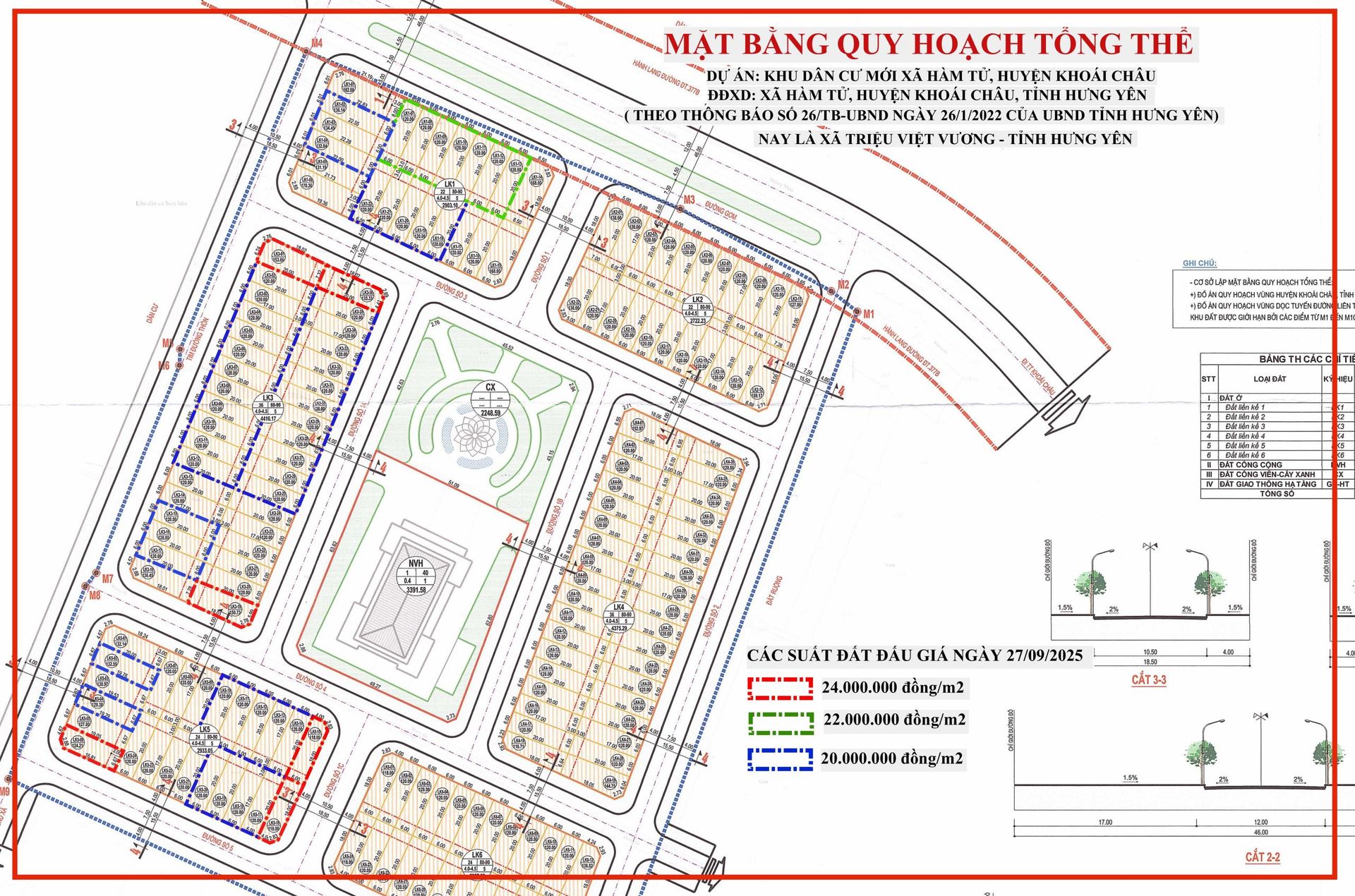 Quyền sử dụng đất 115 thửa đất cho nhân dân làm nhà ở tại Khu dân cư nông thôn mới Xuân Đình, xã Triệu Việt Vương (Phạm Hồng Thái cũ), tỉnh Hưng Yên – Đợt 1 gồm 57 thửa (suất) đất