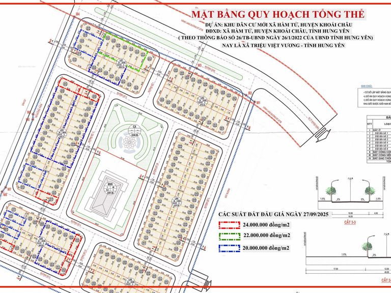Quyền sử dụng đất 115 thửa đất cho nhân dân làm nhà ở tại Khu dân cư nông thôn mới Xuân Đình, xã Triệu Việt Vương (Phạm Hồng Thái cũ), tỉnh Hưng Yên – Đợt 1 gồm 57 thửa (suất) đất