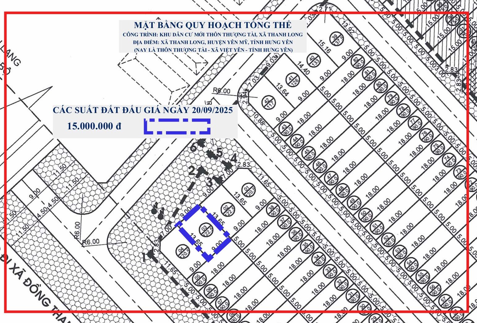 QUYỀN SỬ DỤNG 21 SUẤT ĐẤT CHO NHÂN DÂN LÀM NHÀ Ở TẠI XÃ VIỆT YÊN, TỈNH HƯNG YÊN