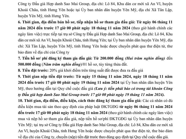 Tài sản Quyền sử dụng 50 suất đất cho nhân dân làm nhà ở tại thôn Hào Xuyên, xã Tân Lập, huyện Yên Mỹ, tỉnh Hưng Yên — ảnh 3