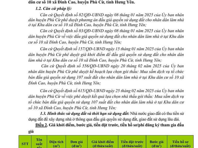 QUYỀN SỬ DỤNG 107 SUẤT ĐẤT CHO NHÂN DÂN LÀM NHÀ Ở TẠI KHU DÂN CƯ SỐ 10 XÃ ĐÌNH CAO, HUYỆN PHÙ CỪ, TỈNH HƯNG YÊN — ảnh 9