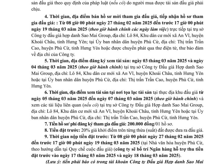 QUYỀN SỬ DỤNG 107 SUẤT ĐẤT CHO NHÂN DÂN LÀM NHÀ Ở TẠI KHU DÂN CƯ SỐ 10 XÃ ĐÌNH CAO, HUYỆN PHÙ CỪ, TỈNH HƯNG YÊN — ảnh 4
