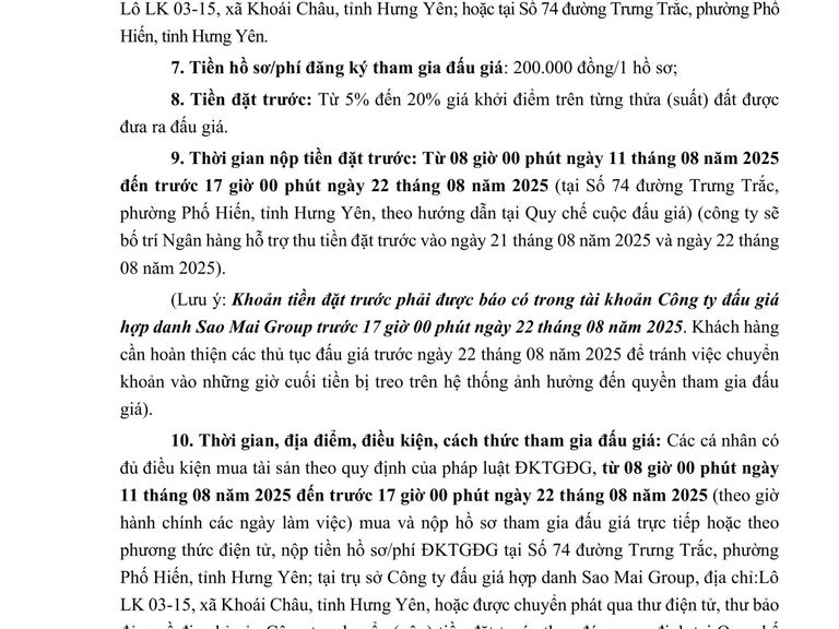 QUYỀN SỬ DỤNG ĐẤT CHO NHÂN DÂN LÀM NHÀ Ở TẠI CÁC KHU ĐẤU GIÁ TRÊN ĐỊA BÀN PHƯỜNG PHỐ HIẾN ĐỢT 1 NĂM 2025 — ảnh 3