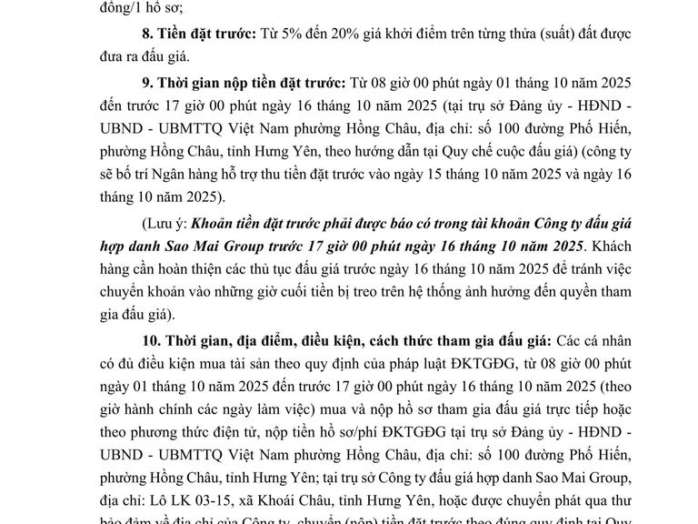 Quyền sử dụng đất cho Nhân dân làm nhà ở tại các Khu đấu giá trên địa bàn phường Hồng Châu đợt 1 năm 2025 — ảnh 2
