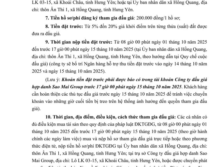 Quyền sử dụng 41 suất đất (đợt 1) cho nhân dân làm nhà ở tại xã Hồng Quang, tỉnh Hưng Yên — ảnh 3