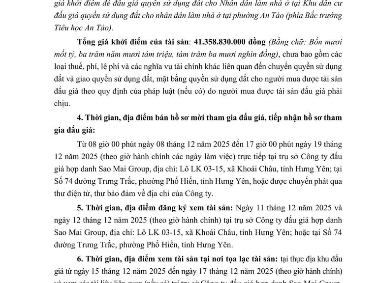 Quyền sử dụng đất cho nhân dân làm nhà ở tại các khu đấu giá trên địa bàn phường Phố Hiến Đợt 04 năm 2025 — ảnh 2