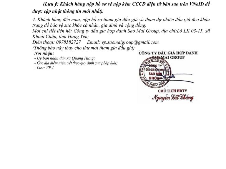 Quyền sử dụng 81 suất đất (đợt 1) cho nhân dân làm nhà ở tại Khu dân cư số 9 xã Quang Hưng, tỉnh Hưng Yên — ảnh 5