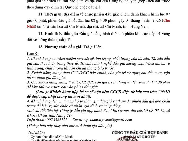 Quyền sử dụng đất cho nhân dân làm nhà ở tại Khu dân cư mới xã Đại Hưng, huyện Khoái Châu (cũ) nay là xã Chí Minh, tỉnh Hưng Yên (Đợt 2) — ảnh 2