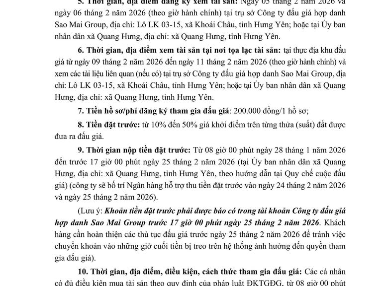 Quyền sử dụng 48 suất đất (đợt 1 năm 2026) cho nhân dân làm nhà ở tại Khu dân cư số 9 xã Quang Hưng, tỉnh Hưng Yên — ảnh 3