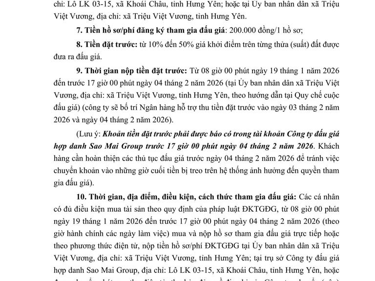 Quyền sử dụng đất cho nhân dân làm nhà ở tại dự án Hạ tầng kỹ thuật Khu dân cư nông thôn mới xã Ông Đình, huyện Khoái Châu (nay là xã Triệu Việt Vương, tỉnh Hưng Yên) — ảnh 2