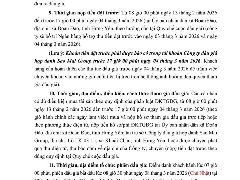 “Quyền sử dụng 68 suất đất (đợt 1 năm 2026) cho nhân dân làm nhà ở tại Khu tái định cư và đấu giá quyền sử dụng đất cho nhân dân làm nhà ở tại xã Đoàn Đào, huyện Phù Cừ (cũ) để phục vụ dự án đường Tân Phúc – Võng Phan (giao ĐT.378), tỉnh Hưng Yên — ảnh 4