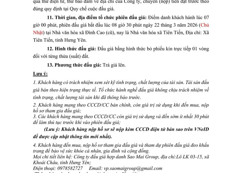 Quyền sử dụng 61 suất đất cho nhân dân làm nhà ở tại Khu dân cư số 10 xã Đình Cao, huyện Phù Cừ (cũ) nay là xã Tiên Tiến, tỉnh Hưng Yên — ảnh 4