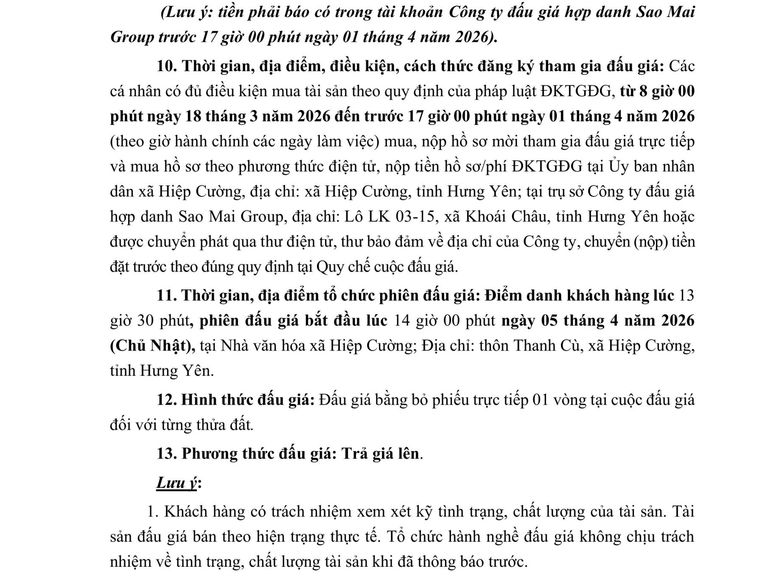 Quyền sử dụng 31 suất đất đợt 1 cho nhân dân làm nhà ở xã Hiệp Cường, tỉnh Hưng Yên do UBND xã Hiệp Cường làm chủ đầu tư — ảnh 3