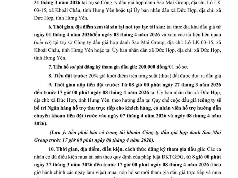 Quyền sử dụng 54 suất đất cho nhân dân làm nhà ở tại xã Thọ Vinh, huyện Kim Động – vị trí số 02 nay là xã Đức Hợp, tỉnh Hưng Yên — ảnh 3