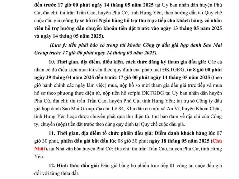 QUYỀN SỬ DỤNG 131 SUẤT ĐẤT CHO NHÂN DÂN LÀM NHÀ Ở TẠI XÃ NGUYÊN HÒA, HUYỆN PHÙ CỪ, TỈNH HƯNG YÊN — ảnh 9