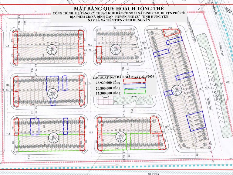 Quyền sử dụng 61 suất đất cho nhân dân làm nhà ở tại Khu dân cư số 10 xã Đình Cao, huyện Phù Cừ (cũ) nay là xã Tiên Tiến, tỉnh Hưng Yên