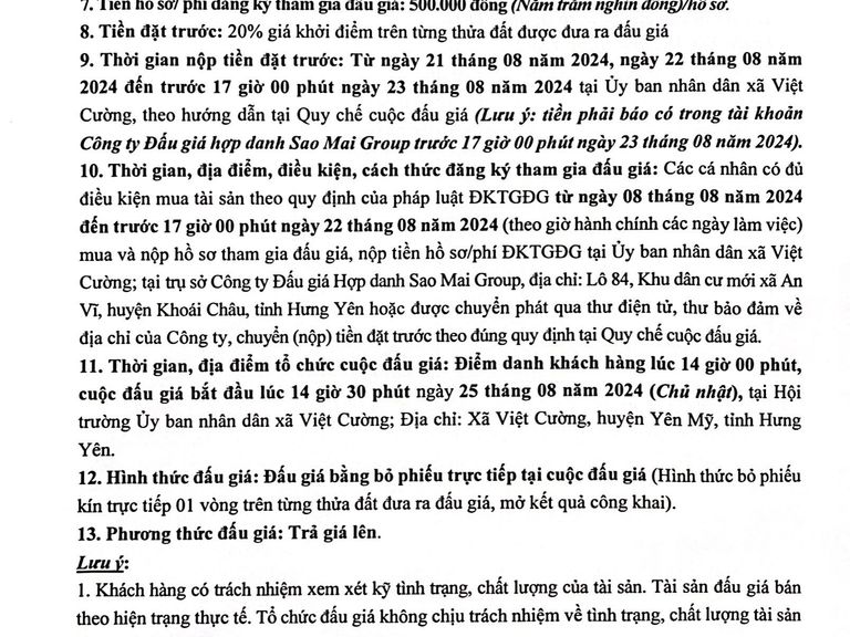 QUYỀN SỬ DỤNG 06 SUẤT ĐẤT CHO NHÂN DÂN LÀM NHÀ Ở TẠI XÃ VIỆT CƯỜNG, HUYỆN YÊN MỸ, TỈNH HƯNG YÊN (Sao chép) — ảnh 2