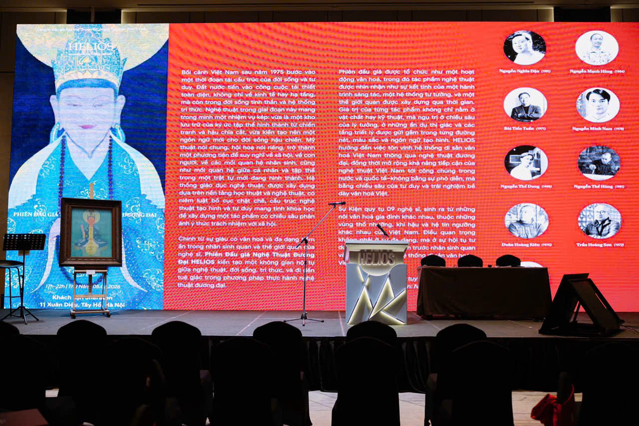 SÔI ĐỘNG PHIÊN ĐẤU GIÁ TRANH NGHỆ THUẬT ĐƯƠNG ĐẠI “HELIOS” DO SAO MAI GROUP TỔ CHỨC